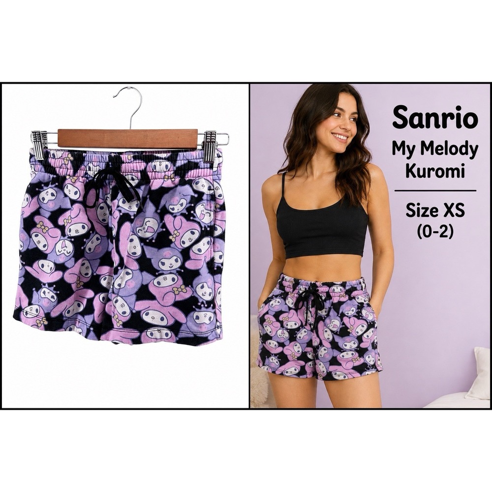 Sanrio My Melody Kuromi Shorts Womens XS (0-2) Purple Loungewear Pajama Kawaii